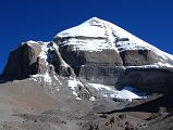 13 Mount Kailash South Face And Atma Linga On Mount Kailash Inner Kora Nandi Parikrama Mount Kailash South Face shines beautifully in the mid-morning sun from the Inner Kora (09:13). At the bottom of the face is the Atma Linga, a pyramidal ice formation.